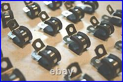 100 Pcs 1/4 Stainless Steel Brake / Fuel Line Loop Cushion Clamps clamp
