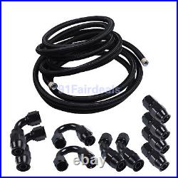 12AN Nylon PTFE E85 Oil/Fuel Hose Brake Line Hose 10pcs End Fittings Kit 20FT