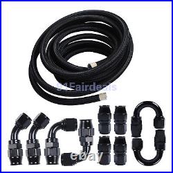 12AN Nylon PTFE E85 Oil/Fuel Hose Brake Line Hose 10pcs End Fittings Kit 20FT