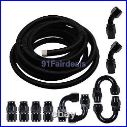 12AN Nylon PTFE E85 Oil/Fuel Hose Brake Line Hose 10pcs End Fittings Kit 20FT