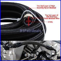 12AN Nylon PTFE E85 Oil/Fuel Hose Brake Line Hose 10pcs End Fittings Kit 20FT