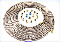 25 Feet 1/4 Copper Nickel Tubing With Fittings Brake Line Fuel Transmission