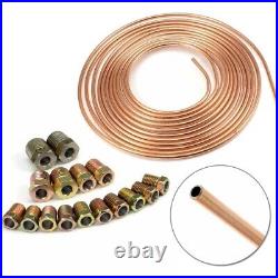 25 Ft Roll Coil 1/4 Inch OD Copper Nickel Auto Brake Fuel Line Tube Tubing Kit