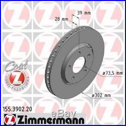2x ZIMMERMANN Brake Disc COAT Z 155.3902.20