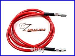 48 Red Gauge line kit oil fuel Pressure hose braided 1/8 NPT 4 AN male/female