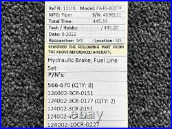 566-670, 124002-3CR-0151 Piper PA46-600TP Hydraulic Brake, Fuel Line Set