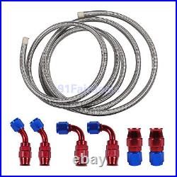 8/10/12AN Braided PTFE E85 Oil/Fuel Hose Line Brake Line Hose End Fittings Kit