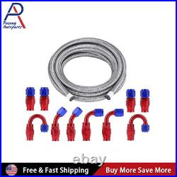 AN6/8/10 Braided PTFE E85 Oil/Fuel Hose Line Brake Line Hose End Fittings Kits