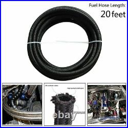 AN8 -8AN AN-8 1/2 Fitting Steel Nylon Braided Oil Fuel Gas Hose Line 20FT Kit