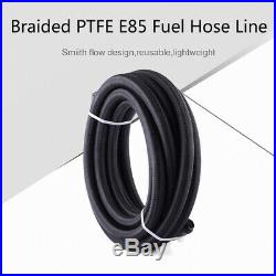 Braided PTFE E85 Ethanol Fuel Line Brake Line 16FT Hose Fittings Kit 6/8/10AN
