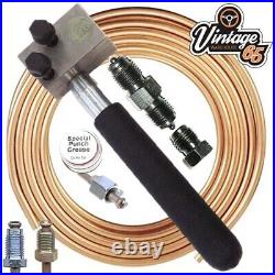 Flaring Tool 1/4 SAE Male Female Flare + Copper Brake Pipe Fuel Line 1/4 25ft