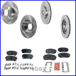 Front & Rear Brake Disc Rotors and Pads Kit for Hyundai Tucson Kia Cadenza 14-16