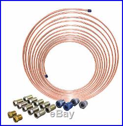 Nickel Copper Line Brake, Fuel, Transmission Coil, Tube Nut Kit, 1/4 x 25