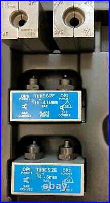 Professional Flaring Tool Brake Pipe Tube Flare Kit 2 Dies Fuel line 3/16 1/4