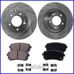 Rear Brake Disc Rotors and Pads Kit for Hyundai Tucson Kia Cadenza 2014-2016