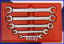 Snap On 5 Pc Line Wrench Set Flank Drive Brake or Fuel Flare Nut RXFS605B(NICE)